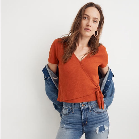 Madewell Tops - Madewell Texture & Thread Wrap Tie-Top